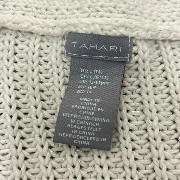 Tahari sparkly cardigan with  faux fur pockets - Picture 4 of 7